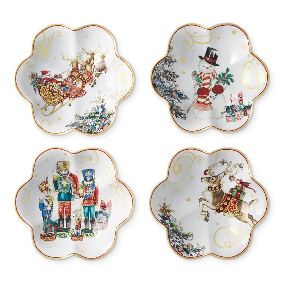 Twas the Night Before Christmas Nut Bowls, Set of 4, Mixed