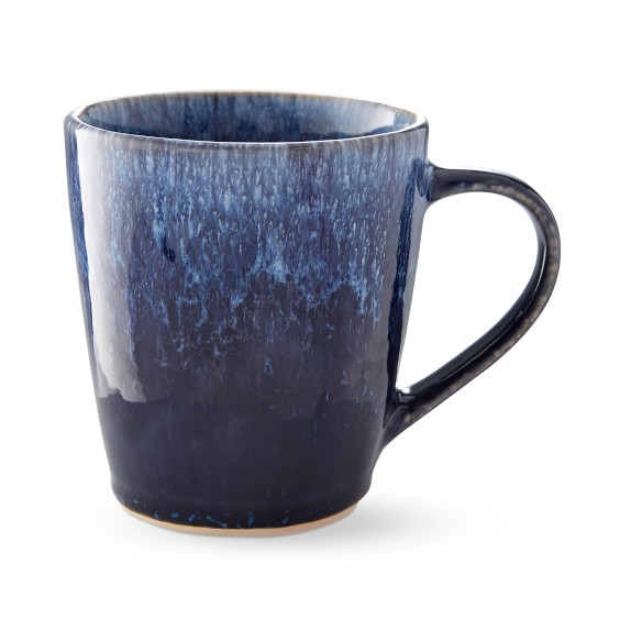 Reactive Glaze Mugs, Set of 4, Blue