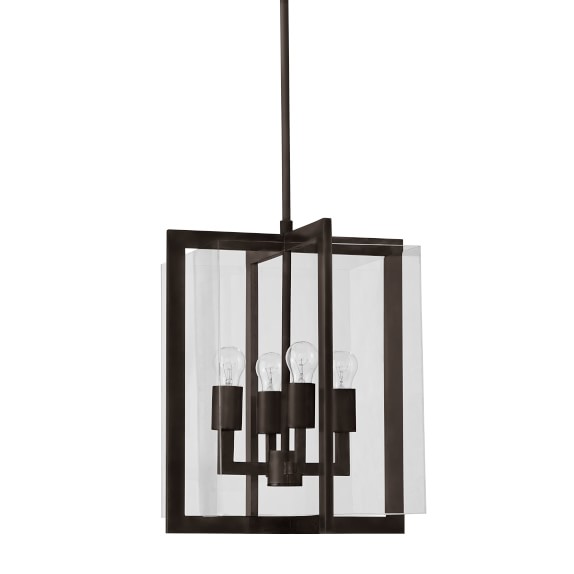 Framed Indoor/Outdoor Pendant, Bronze Aluminum