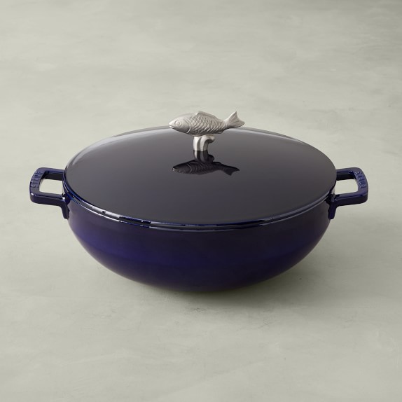 Staub Bouillabaisse Pot with Fish Knob, 5-Qt., Sapphire