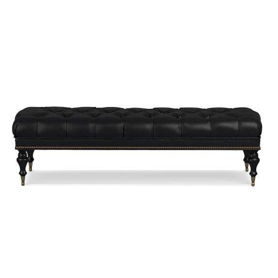 Fairfax Bench Ottoman, Turned Leg, Tufted 61