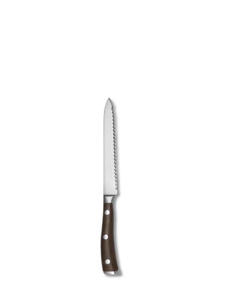 Wüsthof Ikon Blackwood Serrated Utility Knife with Care Kit, 5