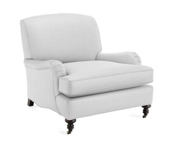 Bedford Chair Standard Cushion Classic Linen White Ebony Leg