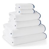 AERIN Scalloped Towels, Set of 6, Blue
