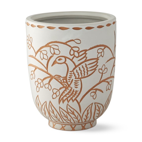 AERIN Carved Terracotta Cachepot, Large