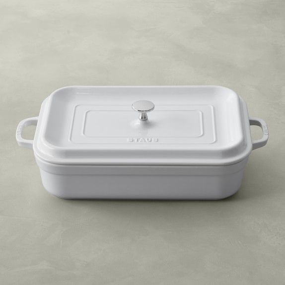 Staub Stoneware Rectangular Covered Baker, White