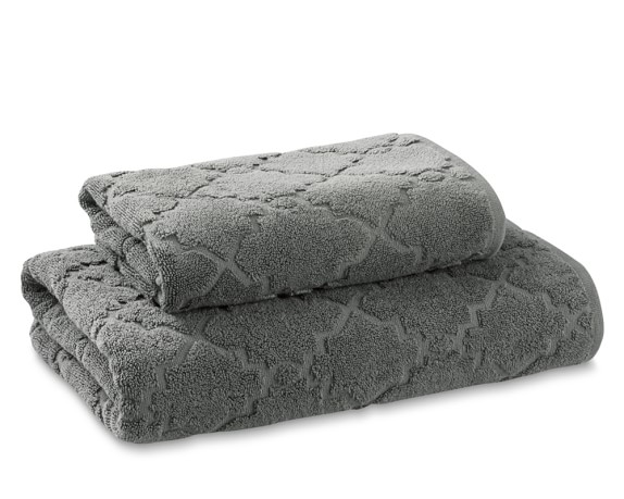 Moroccan Gate Hand Towel, Pewter