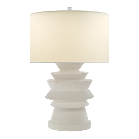 Stacked Disk White Table Lamp