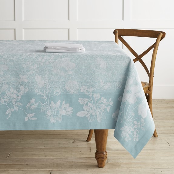 Ombre Floral Jacquard Tablecloth, 70