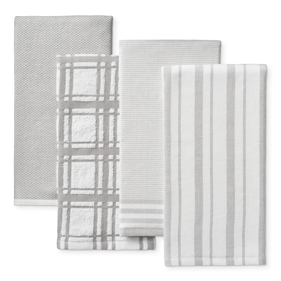Williams Sonoma Multi-Pack Absorbent Dishcloths, Set of 4, Drizzle Grey