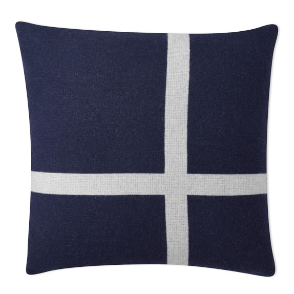 Cashmere & Wool Equestrian Pillow Cover, Navy Williams Sonoma