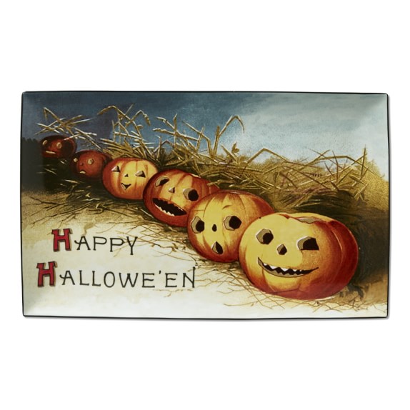 Williams Sonoma Vintage Halloween Mixed Salad Plates Set of 4 New in box