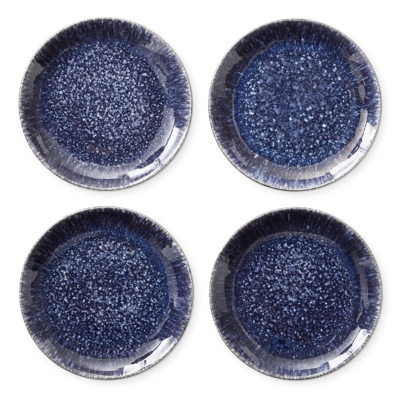 Reactive Glaze Salad Plates, Set of 4, Blue