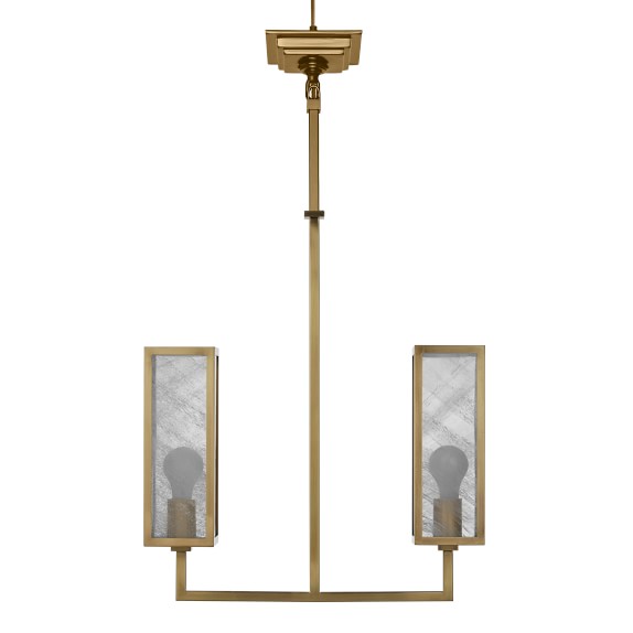 Vaughn Pendant, Double, Antique Brass