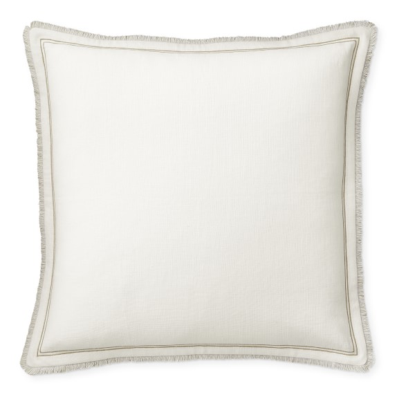 Raw Edge Reversible Linen Pillow Cover, 22