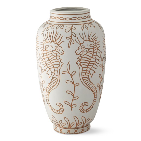 AERIN Carved Terracotta Vase, Large