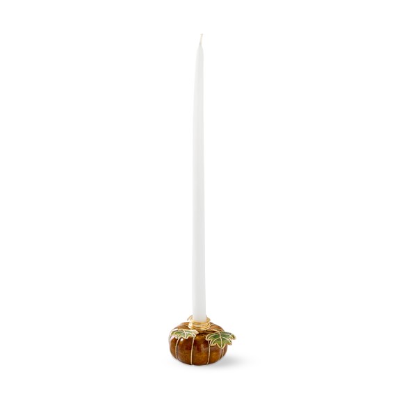 Amber Cloisonné Pumpkin Tiny Taper Holder