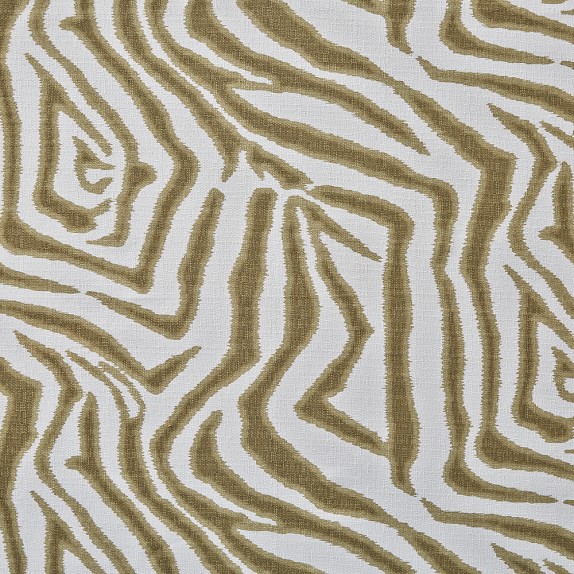 Fabric By The Yard, Printed Zebra Ikat, Sand | Williams Sonoma