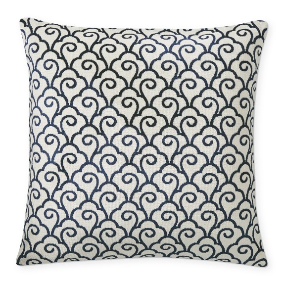 Schumacher Scallop Filigree Jacquard Pillow Cover, 22