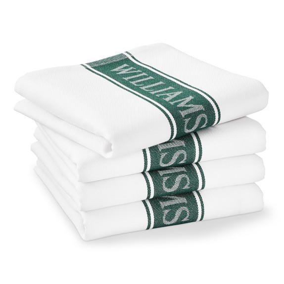 Williams Sonoma Classic Logo Towels, Set of 4, Evergreen