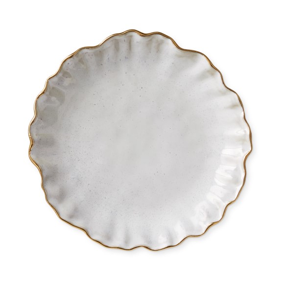 Ruffled Gold Rim Appetizer Plates, Set of 4