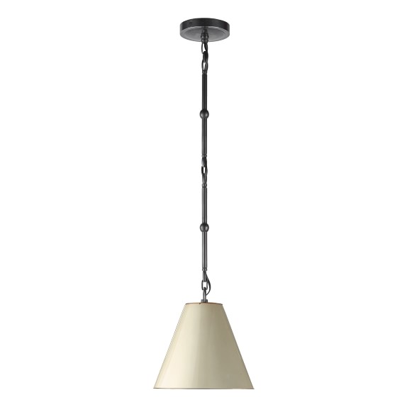 Garrison Petite Pendant, Antique White, Oiled Bronze