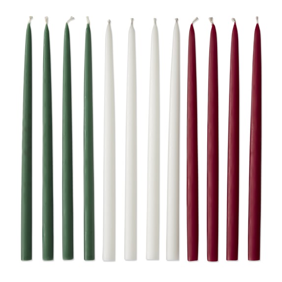 Holiday Tiny Taper Candles, Set of 12