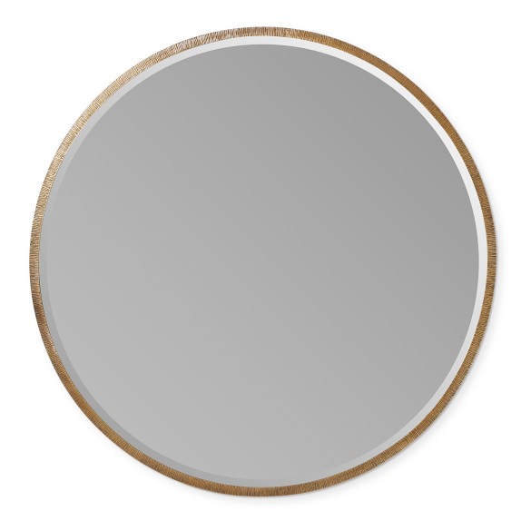 Brixton Textured Metal Round Mirror Antique Brass Williams Sonoma Brixton Textured Metal Round Mirror