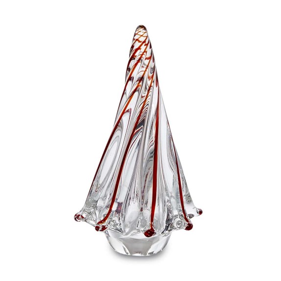 Glass Christmas Tree, Red Stripe
