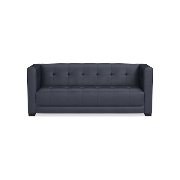 Cavallo Sleeper Sofa, Queen, Como Leather, Blue, Ebony Leg