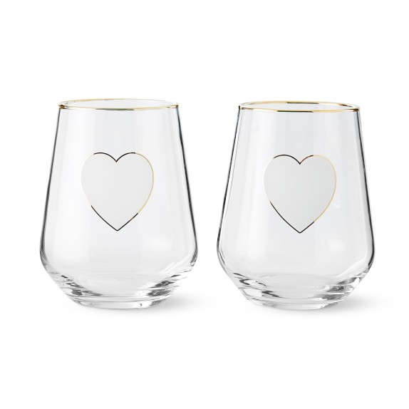 Valentine S Day Stemware Stemless Wine Glasses Set Of 2