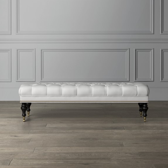 Fairfax Large Bench Ottoman Turned Leg With Tufted Top Williams
