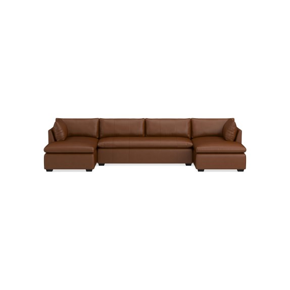 Laguna 3Piece UShape Leather Loveseat with Chaise Williams Sonoma