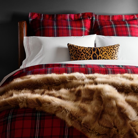 Tartan Duvet Cover Shams Red Williams Sonoma