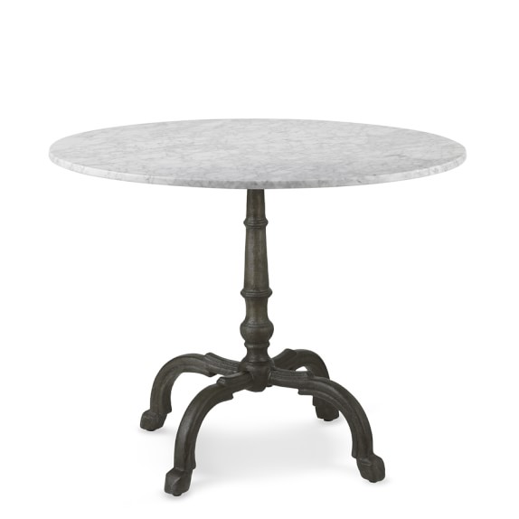 La Coupole Round Iron Bistro Table with Marble Top Williams Sonoma