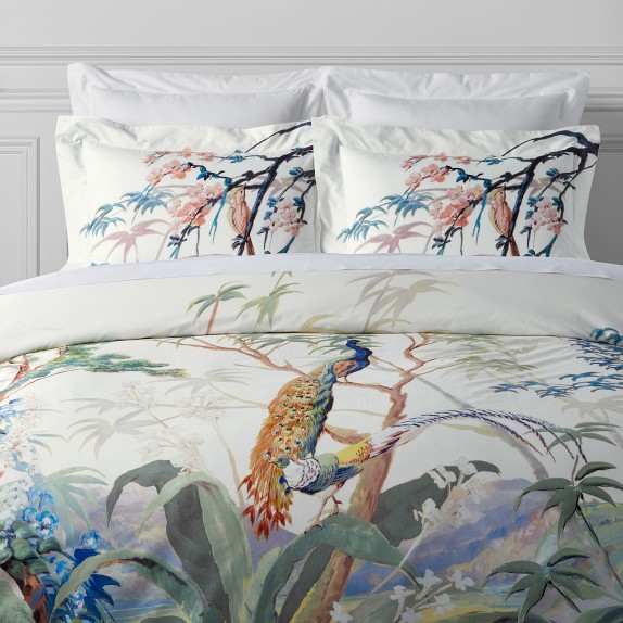 Painted Peacock Duvet Cover Shams Williams Sonoma