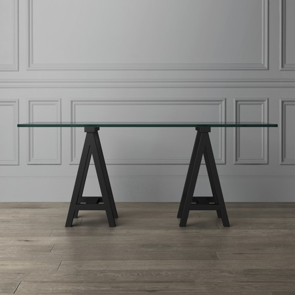 Mason Glass Top Desk Bronze Williams Sonoma