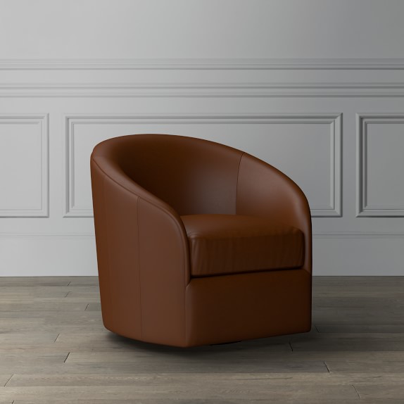 Montclair Leather Swivel Chair Williams Sonoma Montclair Leather Swivel Chair