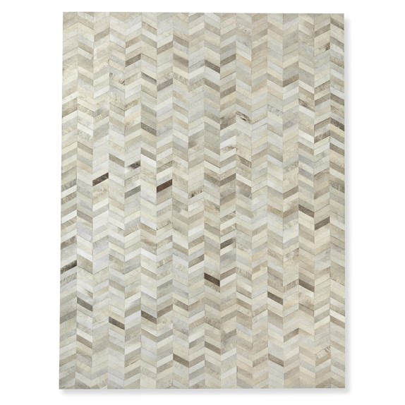 Grey Pieced Chevron Cowhide Rug Williams Sonoma