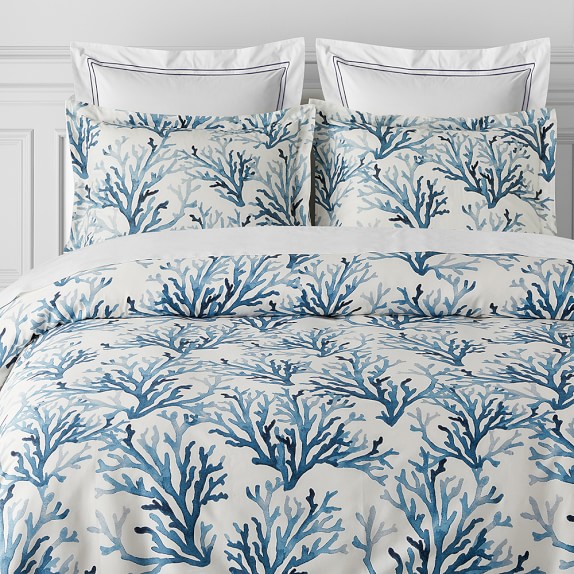 Printed Coral Duvet Cover Shams Williams Sonoma