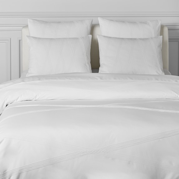 Diamond Pintucked Duvet Cover Shams Williams Sonoma