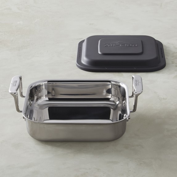 AllClad StainlessSteel Square Baking Pan with Lid Williams Sonoma