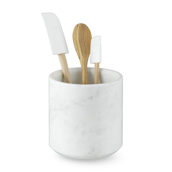 Williams Sonoma Marble Partitioned Utensil Holder Kitchen