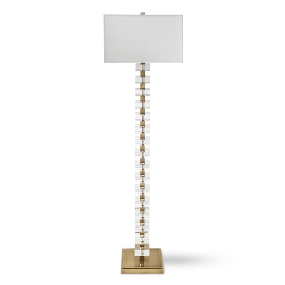 Stacked Crystal Floor Lamp Antique Brass Williams Sonoma