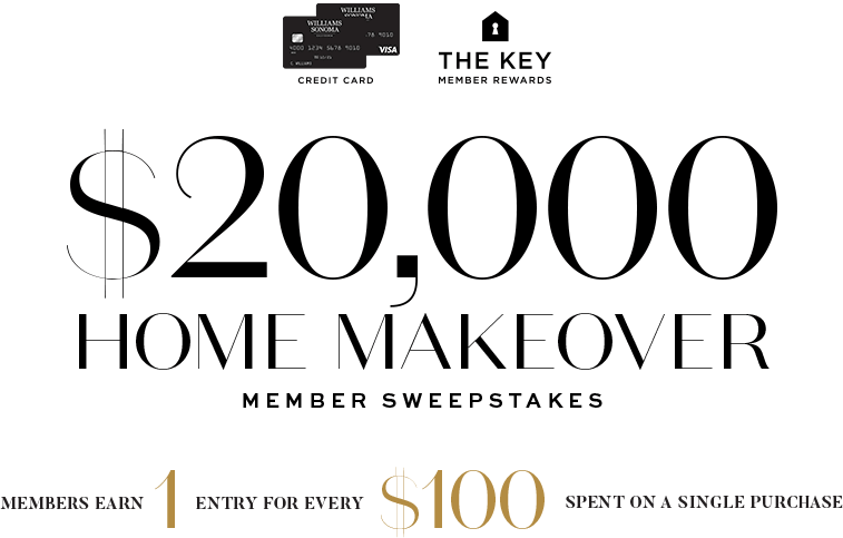 20,000 dollar Home Makeover Member Sweepstakes: Members earn 1 entry for every 100 dollars spent on a single purchase